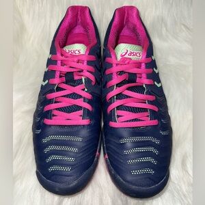 ASICS Women's Navy and Pink Resolution 7 Athletic Sneakers Size 8